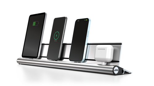 udoq 550 STARTER aluminum charging station with 3 tablets or iPhones, starter configuration, made in Germany