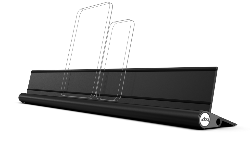 udoq 700 rail black front view showing modular connector slots