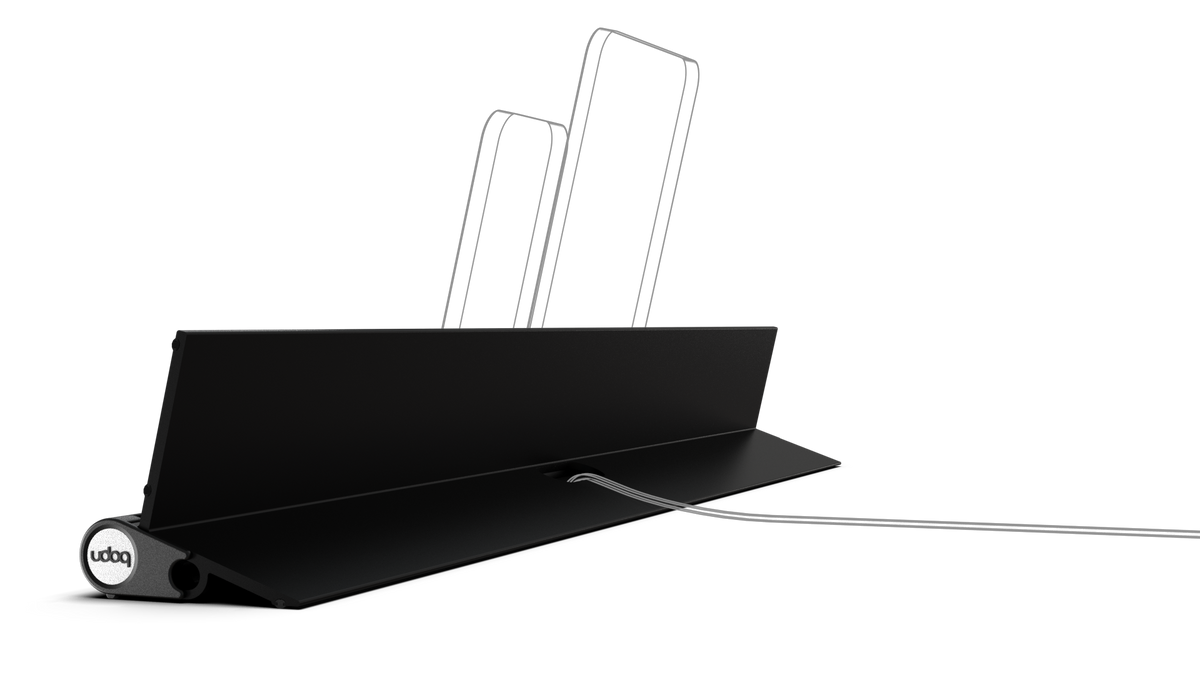 udoq 700 rail black side profile showing cable management